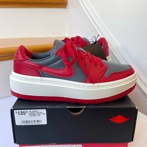 NWT Nike Air Jordan Elevate Platform Women’s Sneakers - Varsity Red / Dark Grey